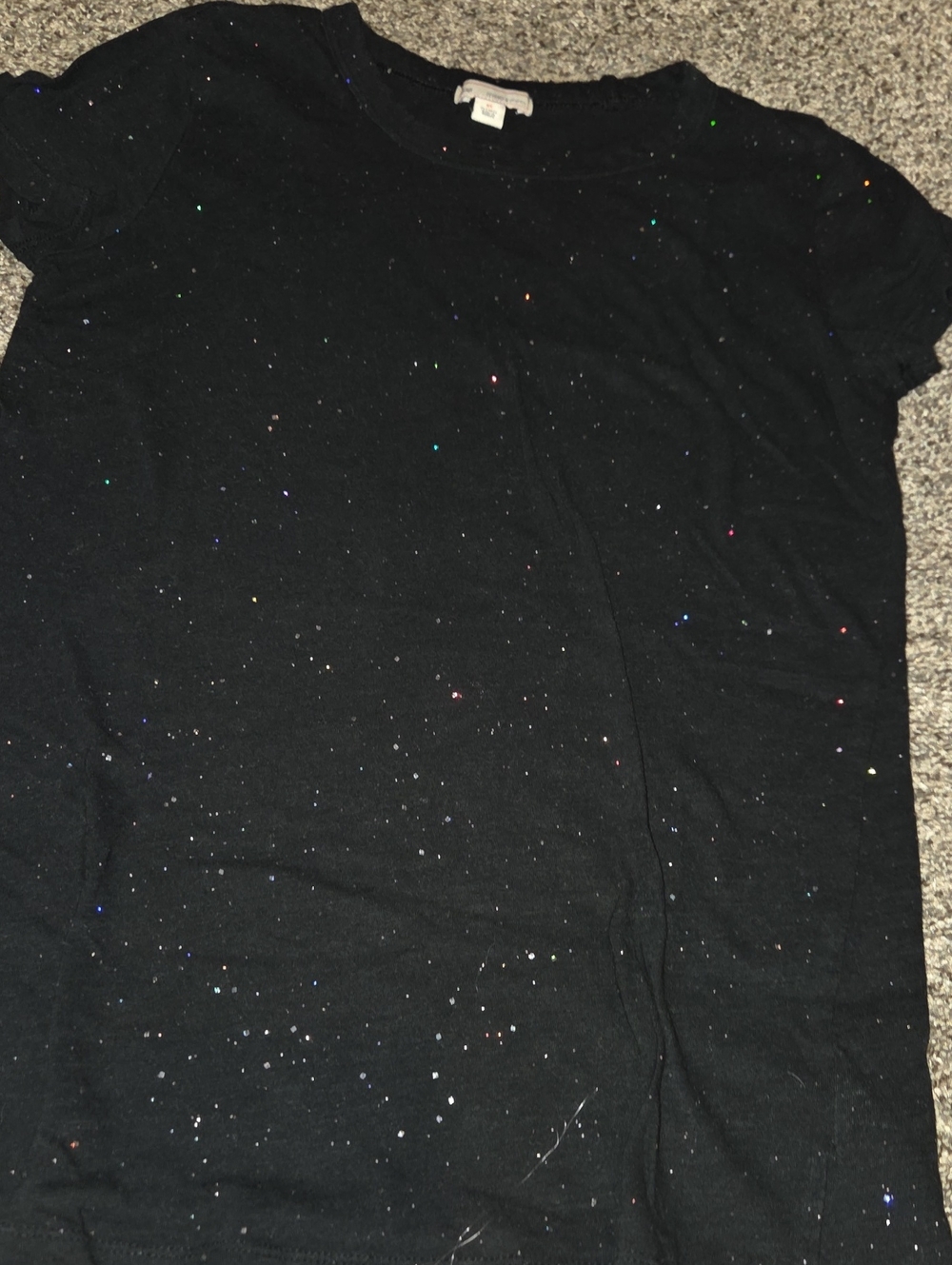GAP Black Short-Sleeve Tee with Multi-Colored Glitter